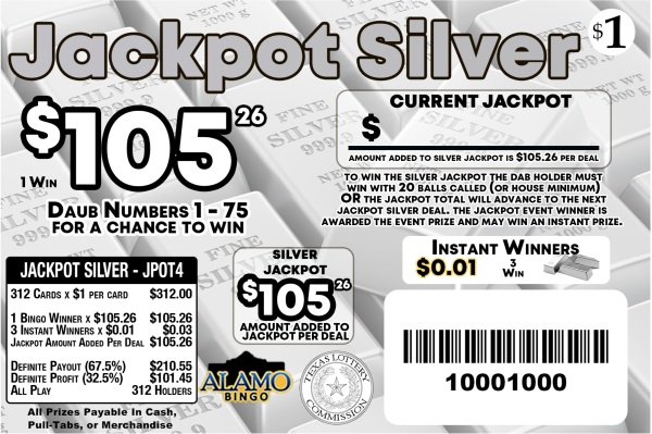 ALAMO: JACKPOT SILVER (314ct) GOLDEN EXCLUSIVE